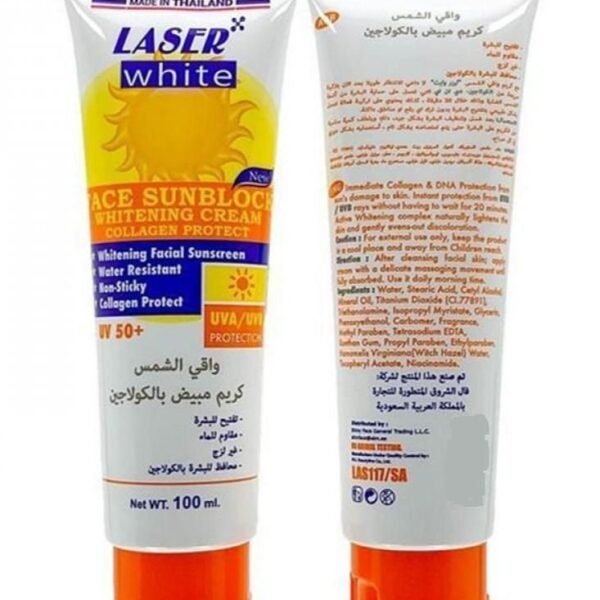 Laser White Sunscreen And Lightening Cream With Natural Collagen 100ml
