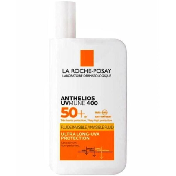 واقي شمس لاروش بوزيه - انثيليوس يوفي ميون 400 سائل +SPF50 غير مرئي خال من العطور، 50 مل